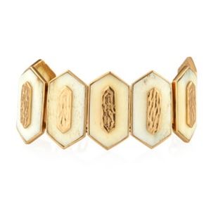 AKOLA- Hexagon bone cuff bracelet